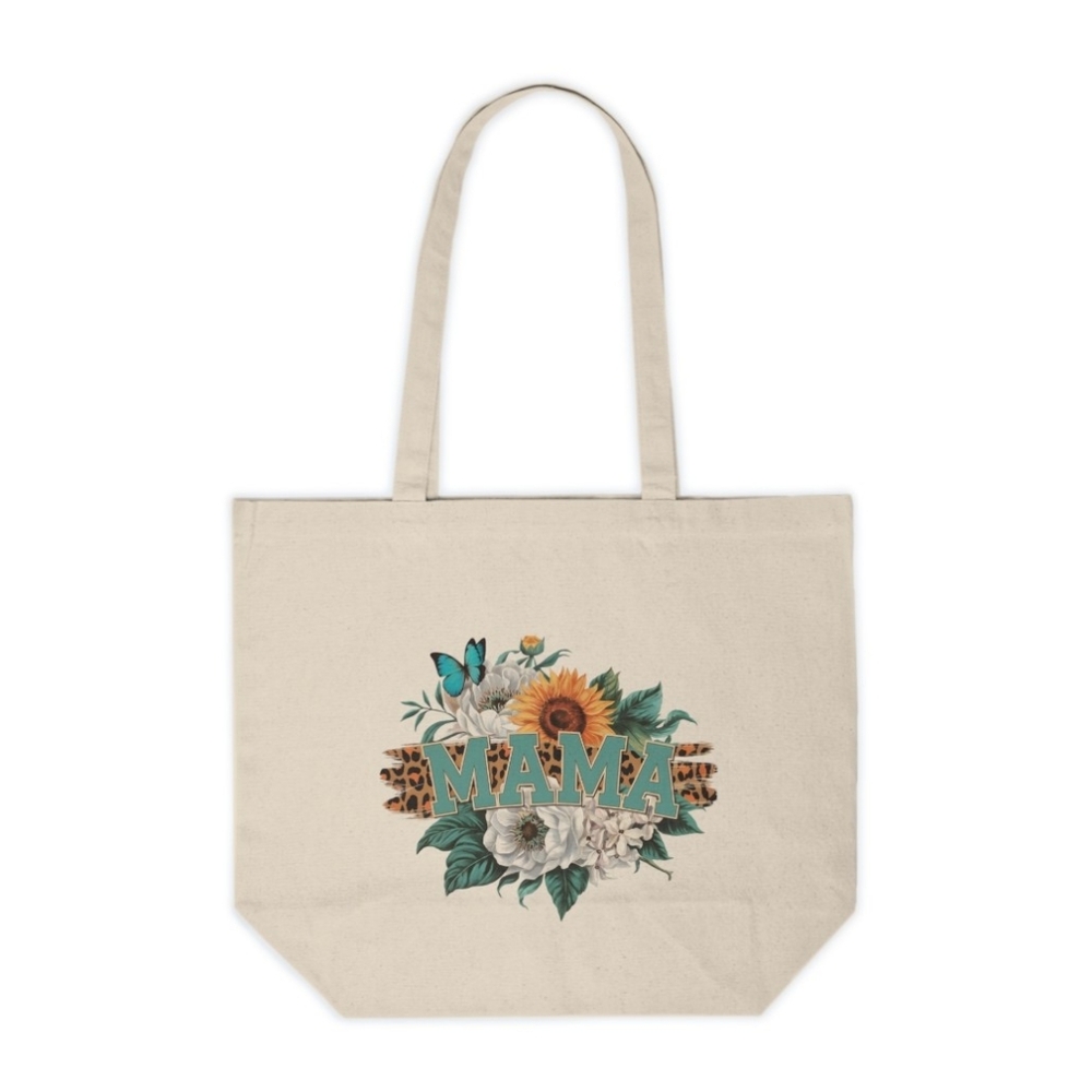 Floral Mama Custom Canvas Tote Bag